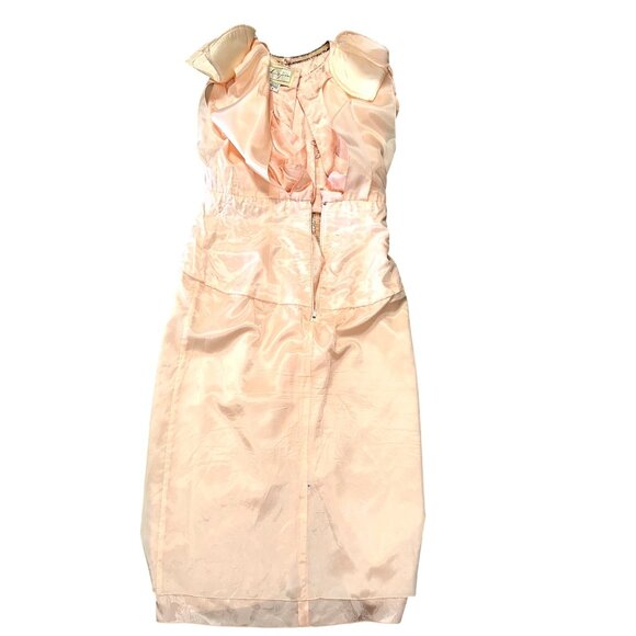 All Silk Vintage Dress by Spencer Jeremy 8 Pink Sequin Beaded Shoulder Pads 80s - Picture 11 of 16